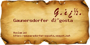 Gaunersdorfer Ágosta névjegykártya